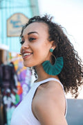 Boho Fan Tassel Hoop Earrings