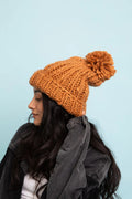 Women's Chunky Cable Knit Pom Pom Beanie