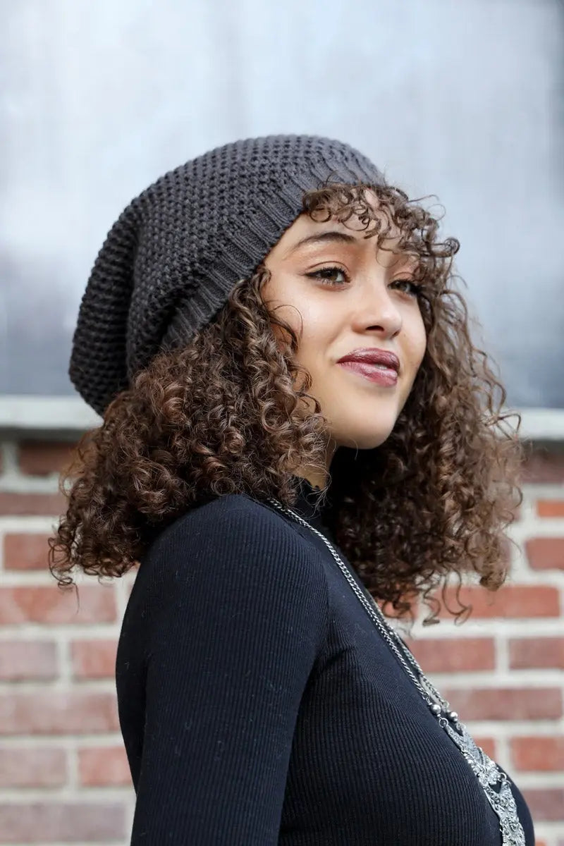 Women's Textured Knit Slouchy Beanie
