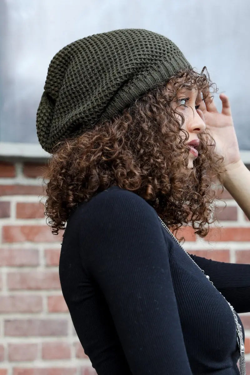 Women's Textured Knit Slouchy Beanie